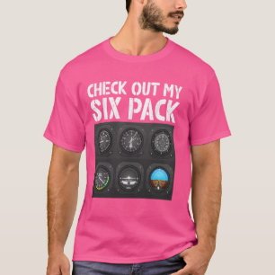 Piloot bekijk mijn sixpack, Vliegtuig Pilot, Flyin T-shirt