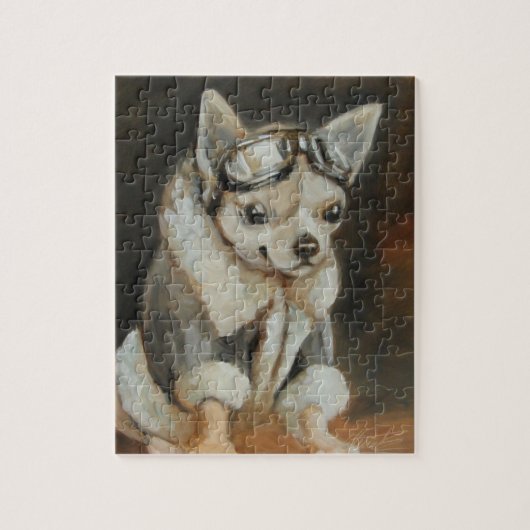 Piloot beste vriend Chihuahua puzzle Legpuzzel (Verticaal)