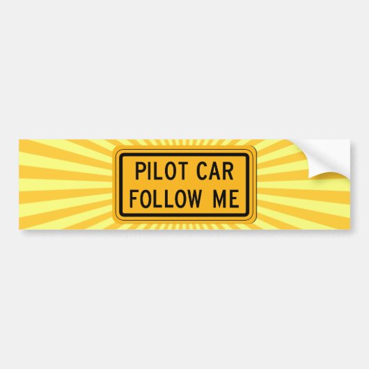 Piloot Car volg me Bumpersticker (Voorkant)