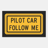 Piloot Car volg me Rechthoekige Sticker (Voorkant)