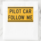 Piloot Car volg me Rechthoekige Sticker (Tas)