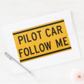 Piloot Car volg me Rechthoekige Sticker (Envelop)