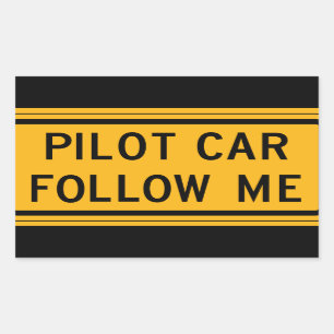 Piloot Car volg me Rechthoekige Sticker