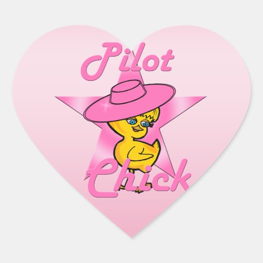 Piloot Chick #8 Hart Sticker (Voorkant)