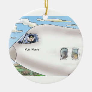 Piloot, commercieel - Mannelijk Keramisch Ornament