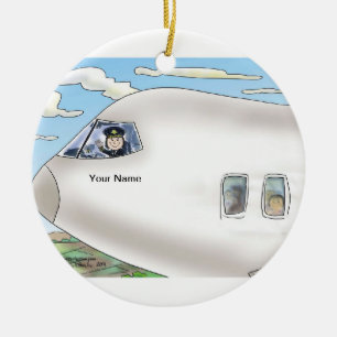 Piloot, commercieel — Vrouw Keramisch Ornament