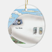 Piloot, commercieel — Vrouw Keramisch Ornament (Links)