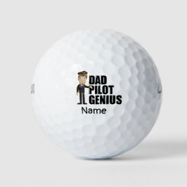 Piloot Dad Genius met Uniform Pilot voor Golfer Golfballen
