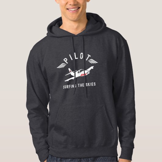 Piloot die de hemel surft, vliegtuig, vlieg, vluch hoodie (Voorkant)