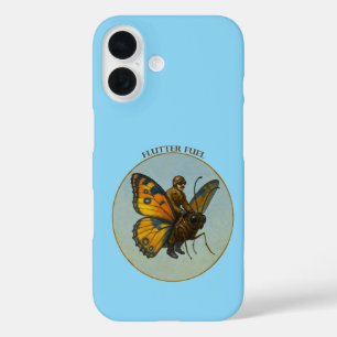 Piloot die op de rug van een enorme vlinder rijdt  iPhone 16 hoesje