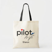 Piloot Echtgenote Script Hart Vliegtuig Eenvoudig Tote Bag (Voorkant)
