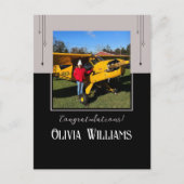 Piloot Eerste Solo Flight Foto, Custom Aviation Briefkaart (Voorkant)