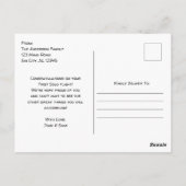 Piloot Eerste Solo Flight Foto, Custom Aviation Briefkaart (Achterkant)