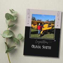 Piloot Eerste Solo Flight Foto, Custom Aviation Briefkaart