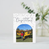 Piloot Eerste Solo Flight Foto, Custom Aviation Briefkaart (Staand voorkant)