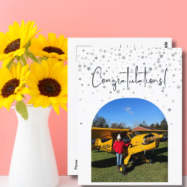 Piloot eerste solo vlucht foto, op maat gemaakte l briefkaart