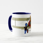 Piloot en vliegtuig mok (Voorkant links)