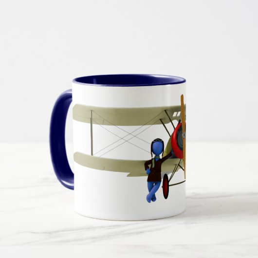 Piloot en vliegtuig mok (Voorkant links)