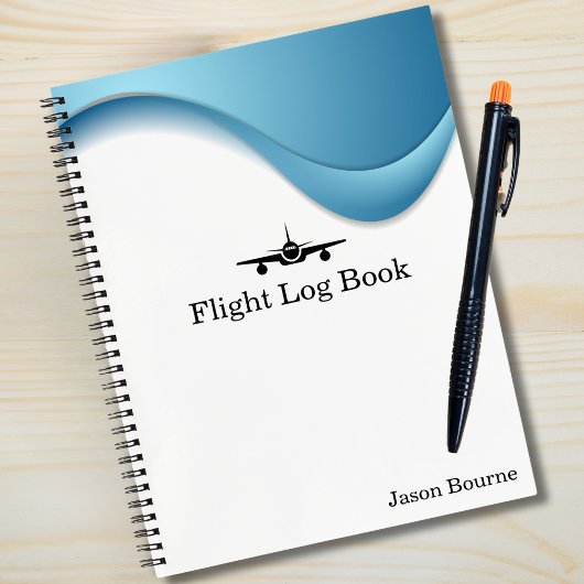 Piloot Flight Log Book Vliegtuig Blue Aviation Cus Notitieboek