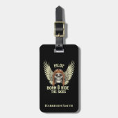 Piloot geboren om de lucht te berijden, coole luch bagagelabel (Voorkant verticaal)