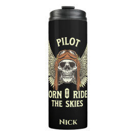 Piloot geboren om de lucht te berijden, luchtvaart thermosbeker