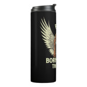 Piloot geboren om de lucht te berijden, luchtvaart thermosbeker (Gedraaid links)