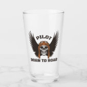 Piloot geboren om schedelvleugels te laten zweven  glas (Voorkant)