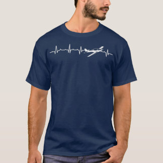 Piloot Heartbeat-Vliegtuig Vliegvlucht Reizen T-shirt