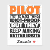 Piloot Ik probeer dingen grappig te maken gezegden Sticker (Vel)
