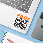 Piloot Ik probeer dingen grappig te maken gezegden Sticker (Laptop met iPhone)