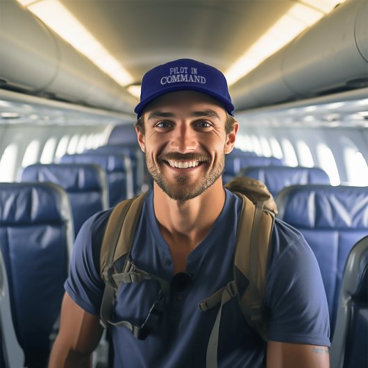 Piloot in het pet met geborduurd pet