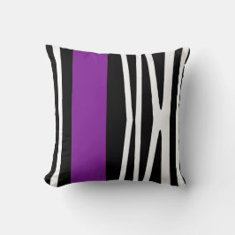 Piloot in moderne abstracte stijl, zwart en paars kussen