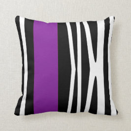 Piloot in moderne abstracte stijl, zwart en paars kussen