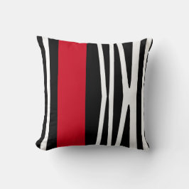 Piloot in moderne abstracte stijl, zwart, wit en r kussen