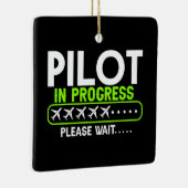 Piloot in uitvoering Lading Flight School Keramisch Ornament (Rechts)