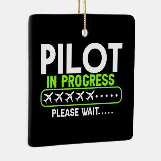 Piloot in uitvoering Lading Flight School Keramisch Ornament (Rechts)