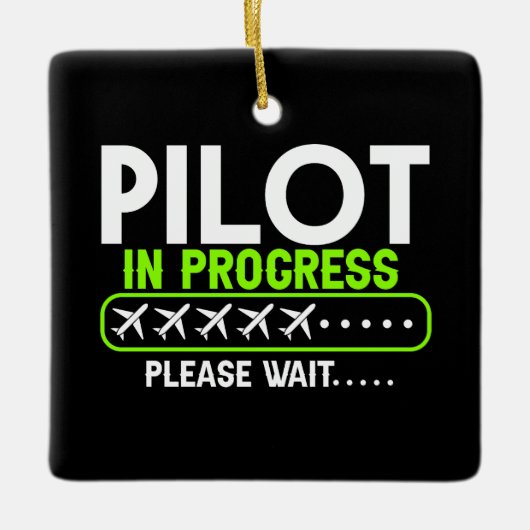 Piloot in uitvoering Lading Flight School Keramisch Ornament (Voorkant)