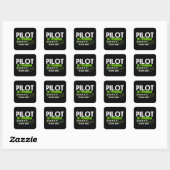 Piloot in uitvoering Lading Flight School Vierkante Sticker (Vel)