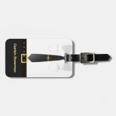Piloot Kapitein Aviator Uniform Gepersonaliseerd Bagagelabel (Voorkant horizontaal)