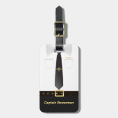 Piloot Kapitein Aviator Uniform Gepersonaliseerd Bagagelabel (Voorkant verticaal)