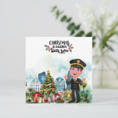 Piloot Kersttijd in Florida Feestdagenkaart (Staand voorkant)