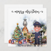 Piloot Kersttijd in Florida Feestdagenkaart (Voorkant / Achterkant)