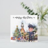 Piloot Kersttijd in Florida Feestdagenkaart (Staand voorkant)