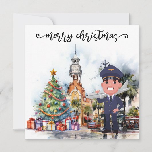 Piloot Kersttijd in Florida Feestdagenkaart (Voorkant)