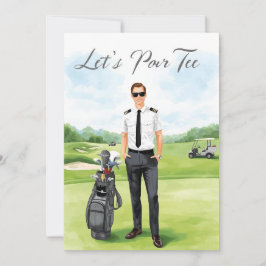 Piloot Luchtvaartindustrie Golfer bij golfbal   Kaart