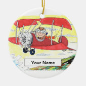 Piloot - Mannelijk Keramisch Ornament (Voorkant)