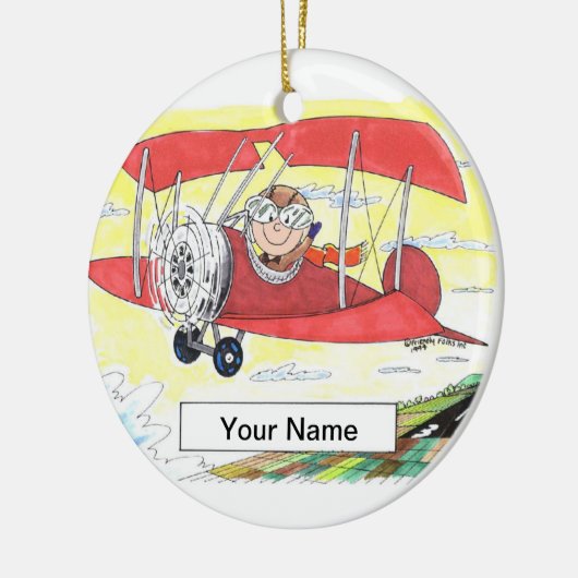 Piloot - Mannelijk Keramisch Ornament (Links)