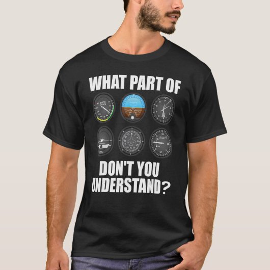 Piloot Mannen Women Aviation Airline Pilot Instrum T-shirt (Voorkant)