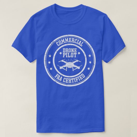 Piloot met FAA-vergunning voor gecertificeerde com T-shirt (Design voorkant)