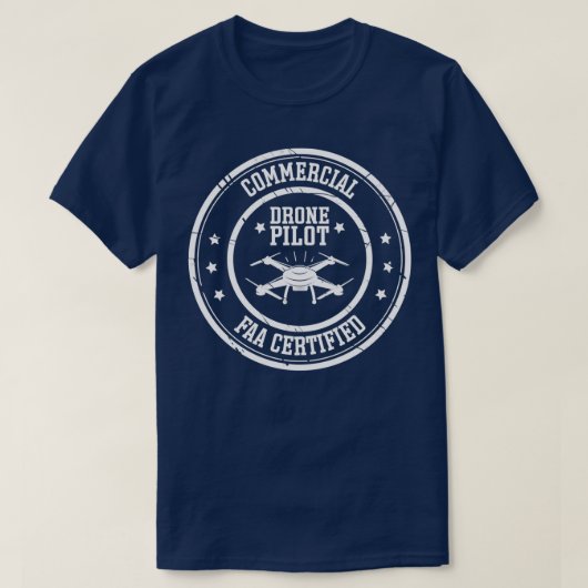 Piloot met FAA-vergunning voor gecertificeerde com T-shirt (Design voorkant)